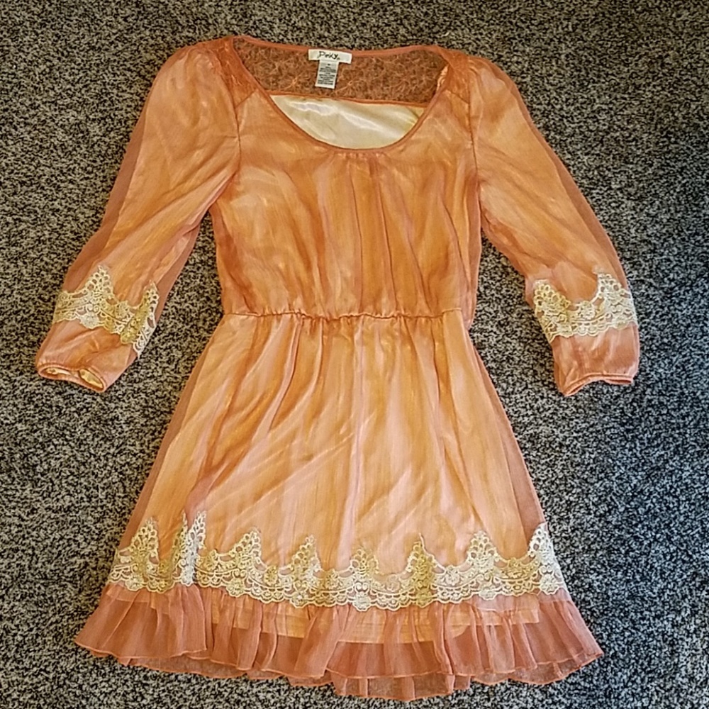 Orange and gold dress